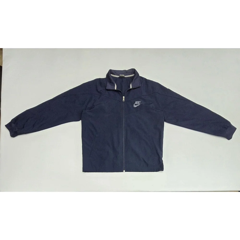 Nike Sportswear Navy Blue Full Zip Track Jacket Mens Lrg Mesh Lined Windbreaker